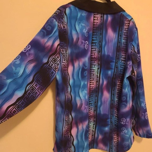 Vintage‎ Maggie Sweet colorful geometric button down womens blouse. - Picture 4 of 8